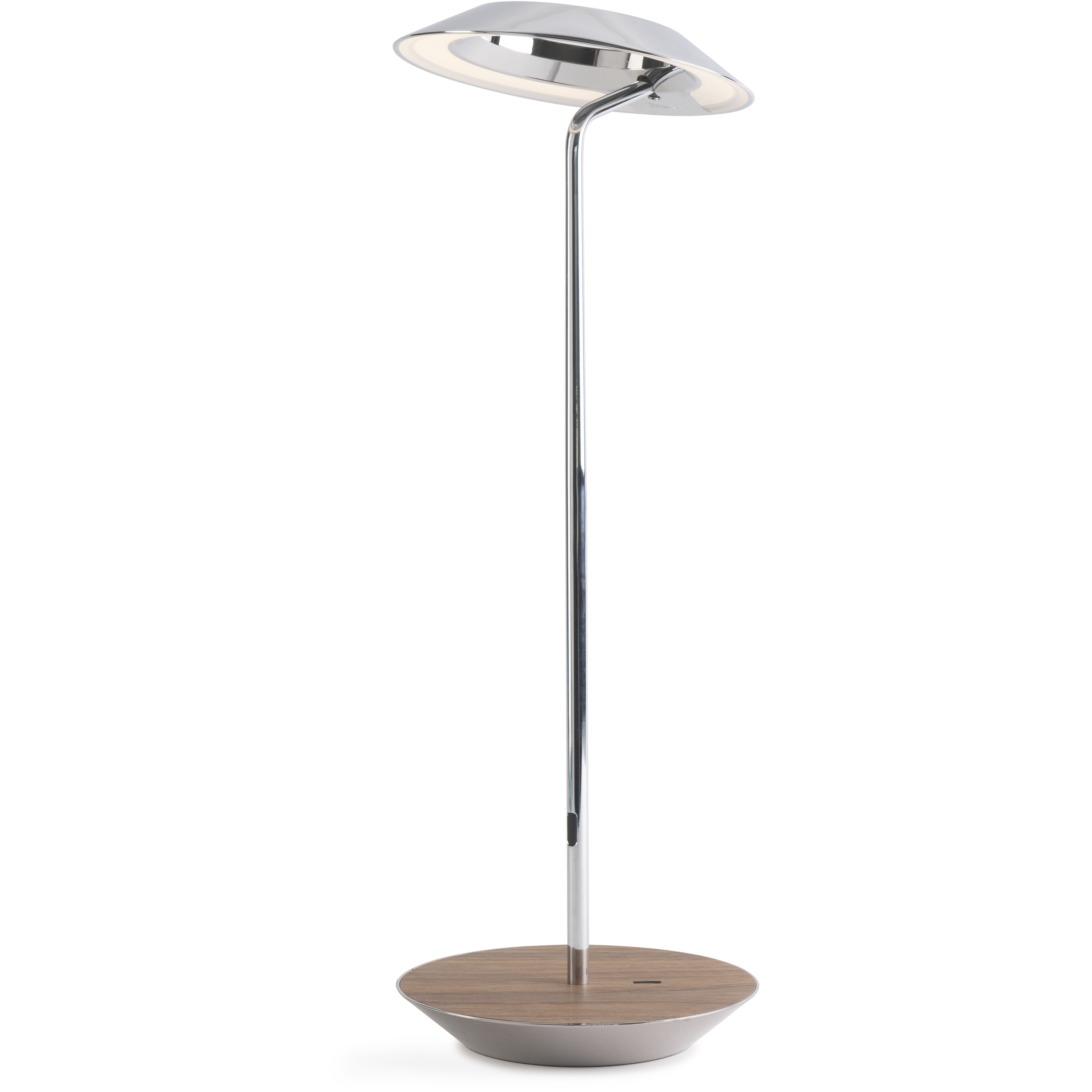 Royyo 17.4 inch 11.00 watt Chrome with Oiled Walnut Desk Lamp Portable Light